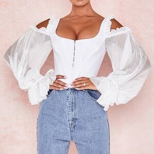 House Of CB Claudette White Corset Top